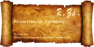 Rozenzweig Zsombor névjegykártya